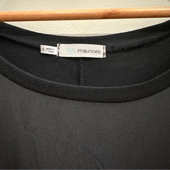 Maurices 2x 3/4 sleeve two tone black top - Picture 5 of 6